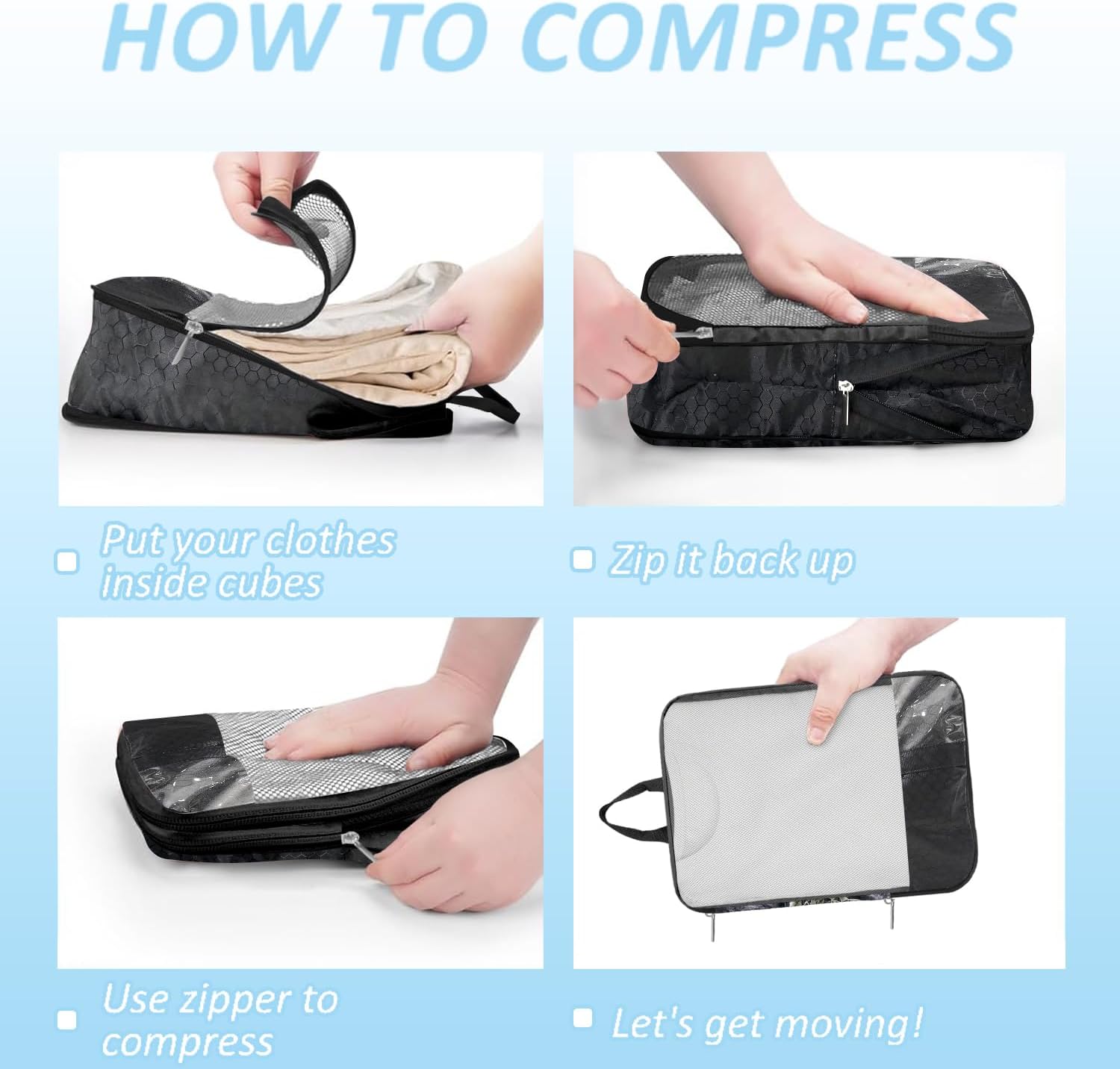 National flag Compression Packing Cubes Set (7 Piece) - 1776 flag Travel Organizer Bags Essential Bag for Clothes Shoes Cosmetics Toiletry