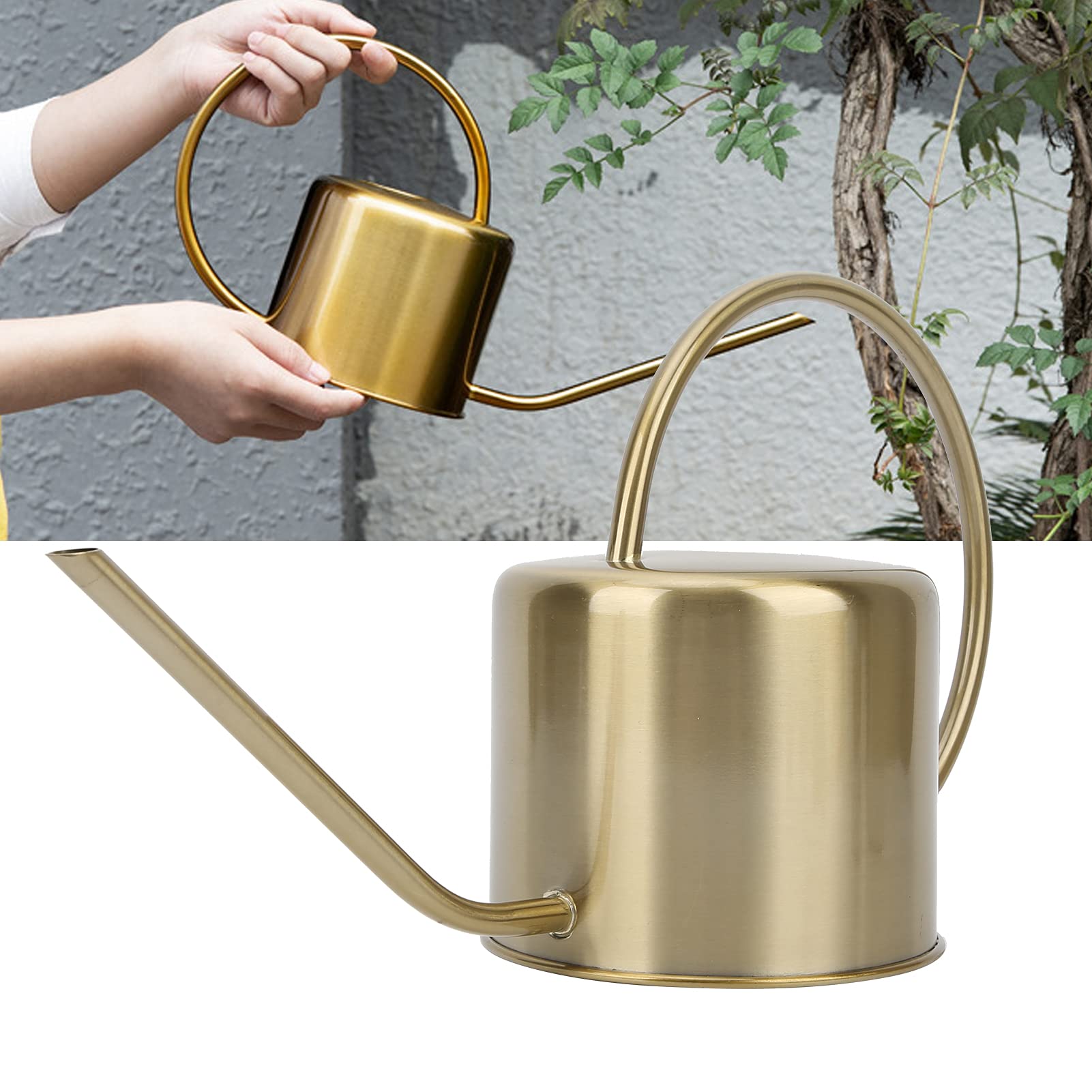 Shanrya Pflanzengießkanne, Messing Gießkanne Retro Langer Auslauf Gießkanne für Garten Terrasse