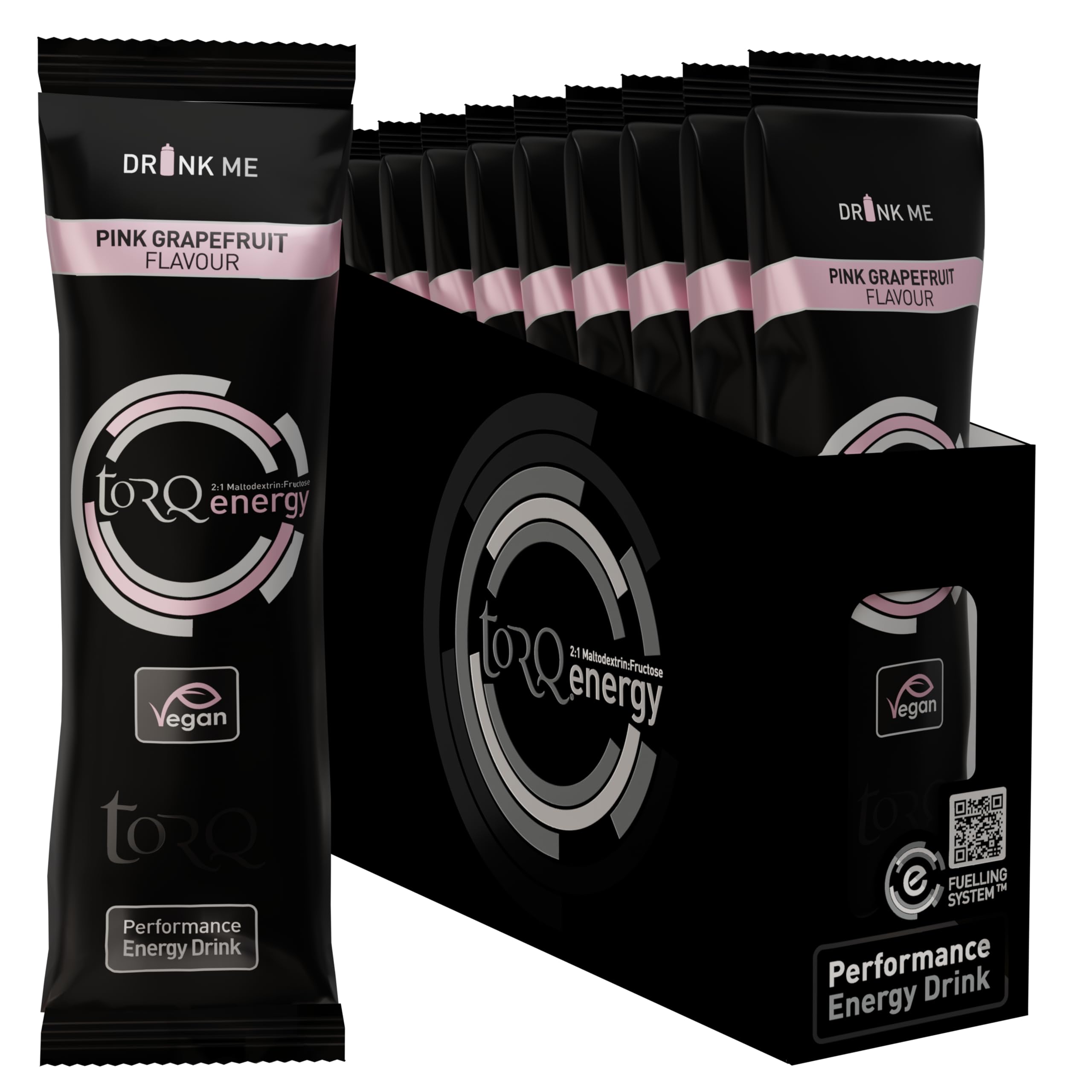 Torq Energy Drink Pink Grapefruit Isotonic Energy Drink Powder - Electrolyte Powder Energy Drinks High Carbohydrates 30g per 500ml and Sodium - Single Serve Packs - Box of 15