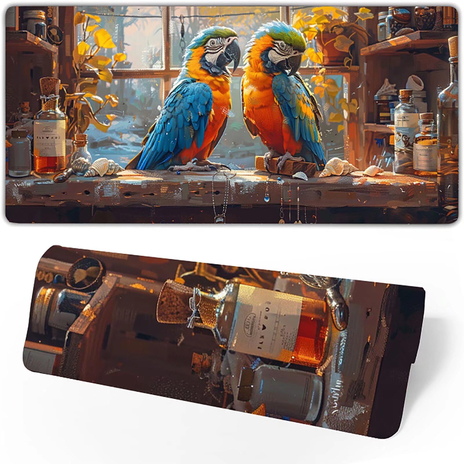 Gamingowa podkładka pod mysz, niebieska, XXL, 1400 x 600 x 3 mm, XXL, podkładka pod mysz, akcesoria gamingowe z antypoślizgową podkładką, wodoodporna i trwała, do biura i myszki i klawiatury, prezent