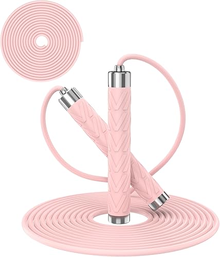 Speed - Cuerda de saltar para fitness, para mujeres y hombres, cuerda de salto ajustable con mango de aleación y silicona para entrenamiento, boxeo,