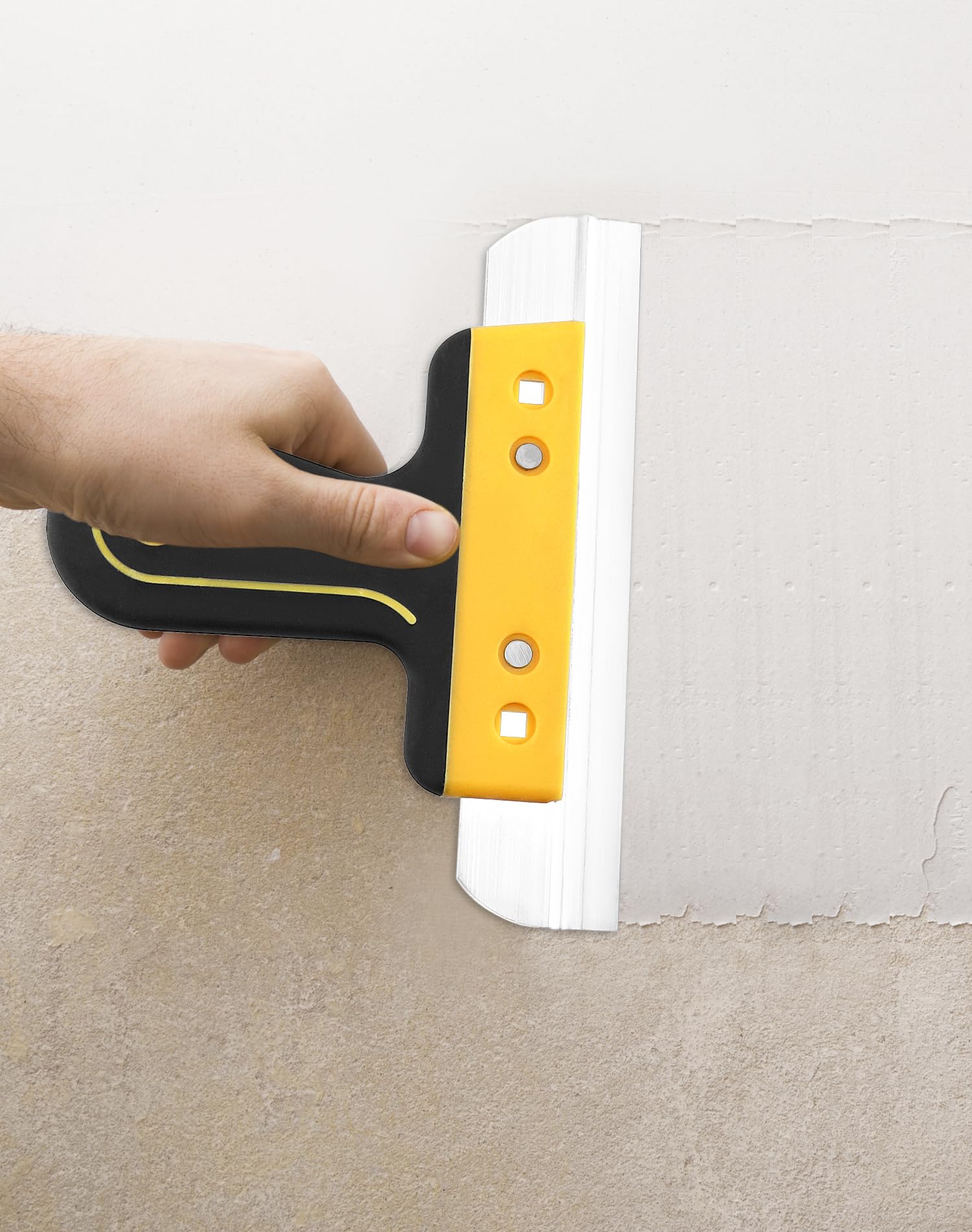 QWORK® Ensemble de Couteau à enduire 250mm + 400 mm, Spatule enduit en acier inoxydable, Poignée ergonomique avec trou de suspensione