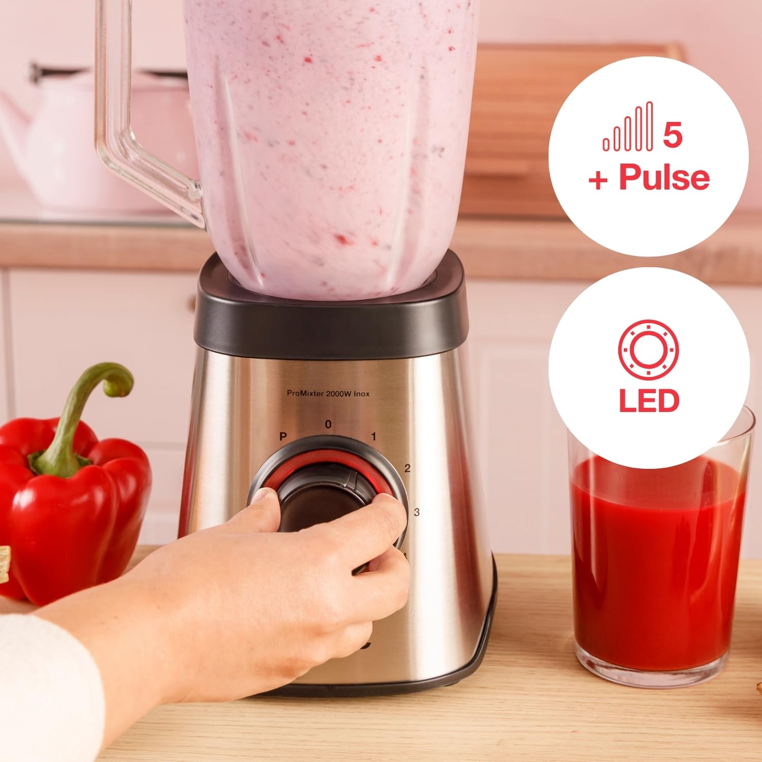 Solac BV5733 PRO Blender stołowy, przezroczysty, 2000 W, 1,75 l