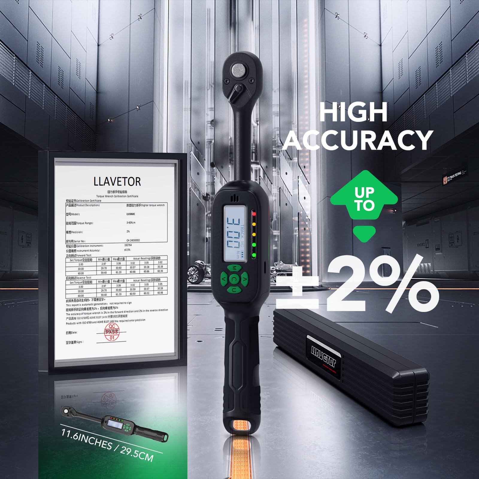 VANPO Clé Dynaoétrique 3/8', Clé De Torsion 5-60N, Précision ±3%, 9