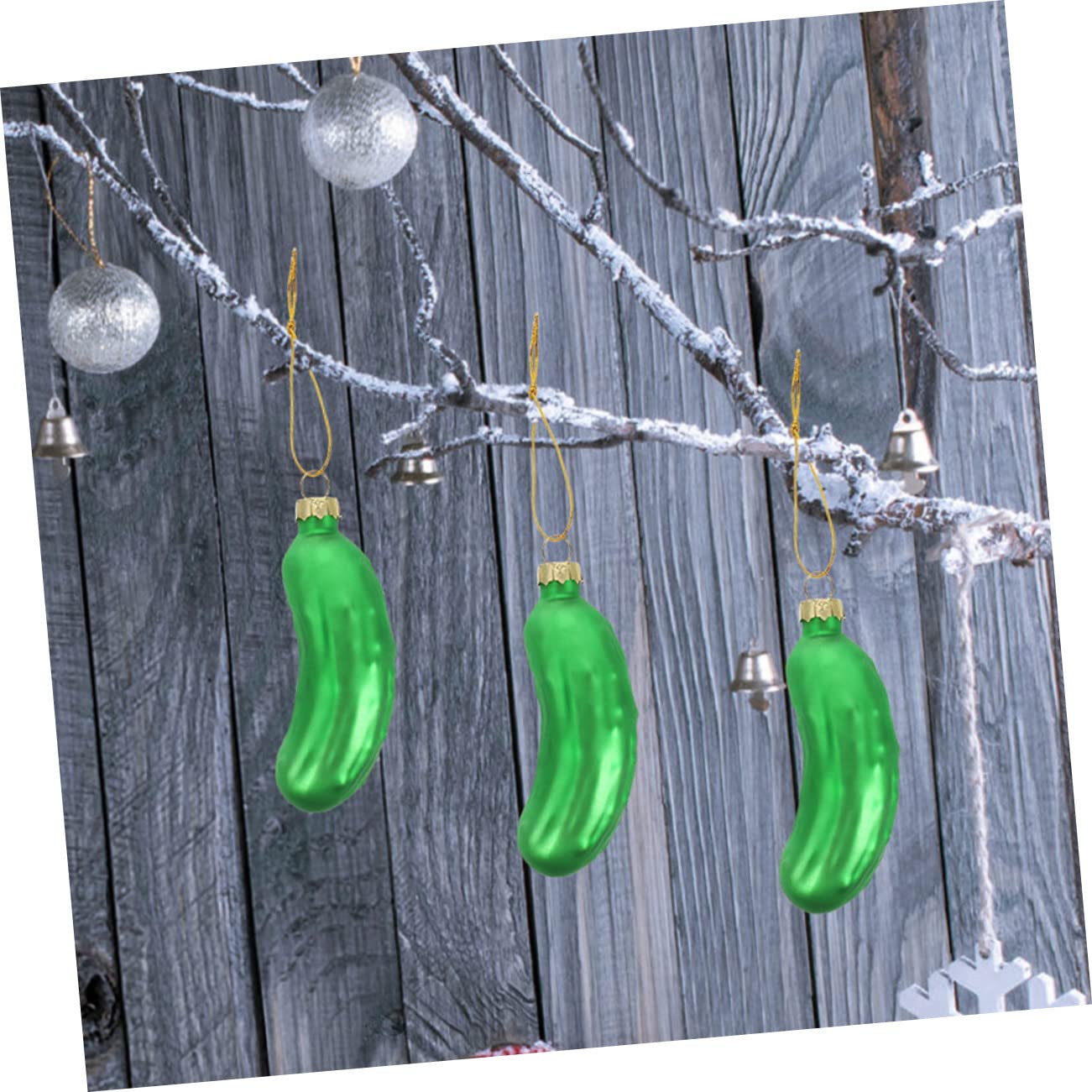 Zerodeko 18pezzi Pendenti Di Cetriolo Decorazione Realistica Per Albero Di Natale e Portachiavi Accessorio Festivo Per Decorare Casa e Tavolo