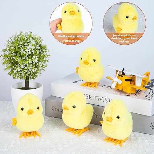 Miniatura 4 de 3 otters 4 juguetes para pollitos de cuerda, lindos pollitos enrollados, juguetes de peluche realistas para niños, bolsas de regalo, cofre del