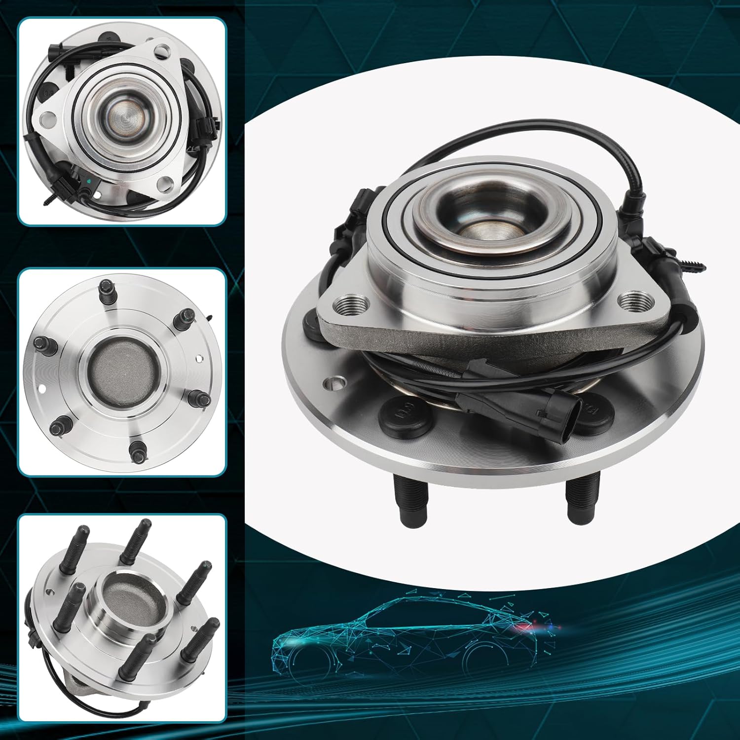 IRONTEK 515054 2WD Front Wheel Bearing and Hub Assembly 6 Lugs W/ABS Compatible for Chevy Silverado 1500 99-06, for GMC Sierra 1500 03-13/Yukon 00-06, for Cadillac Escalade 02-06; 1PCS