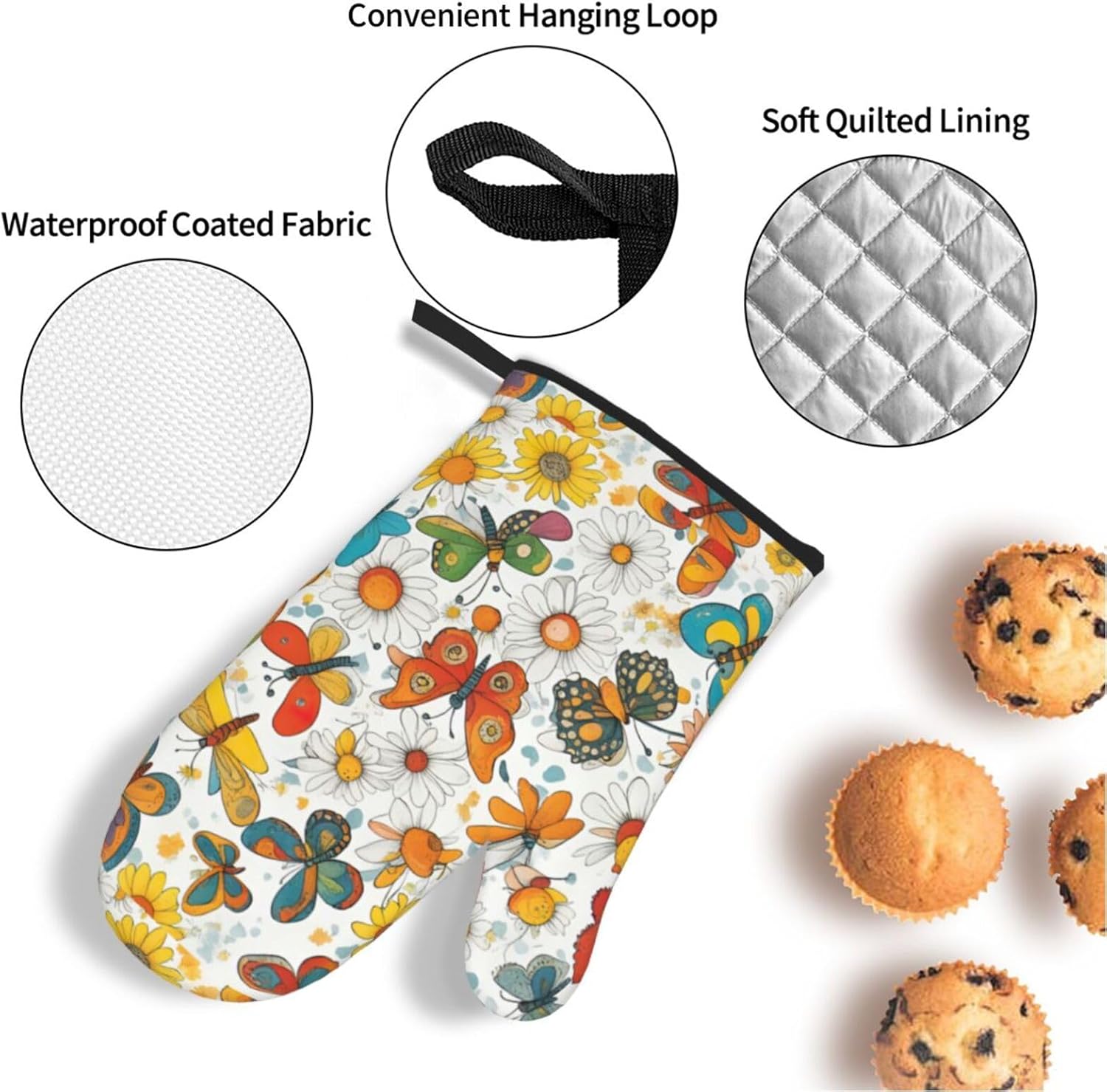 Butterfly Daisy Kitchen baking four piece set, fit for cooking and baking, oven, microwave, and outdoor barbecue