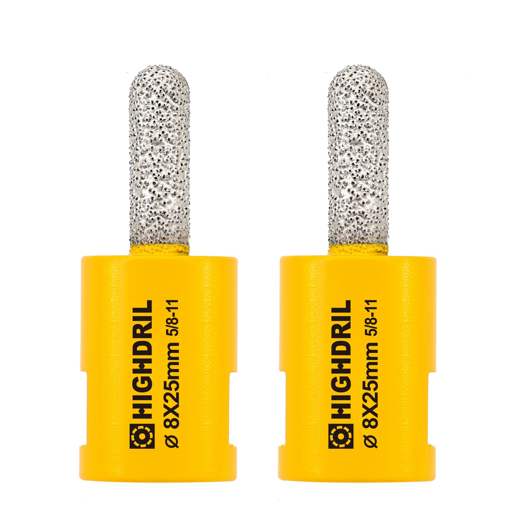 Diamond Mortar Raking Bit - HIGHDRIL 2pcs 5/16" x 1" (8mm x 25mm) 5/8-11 Thread Diamond Mortar Router for Old Mortar,Blown,Damaged Bricks or Natural