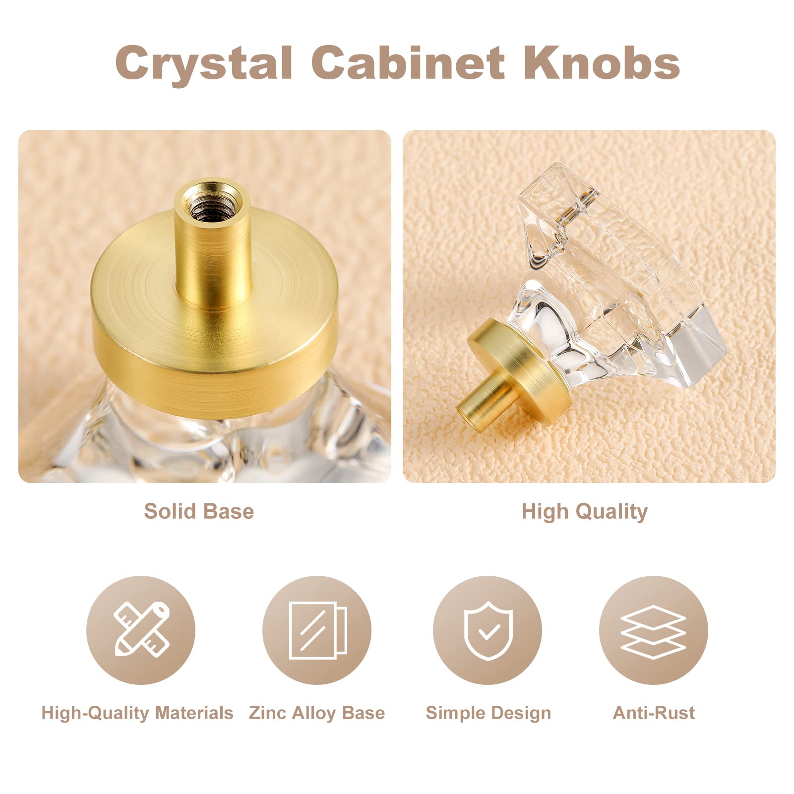green emerald velvet dress LONTAN 10 Pack Glass Cabinet Knobs Gold Drawer Knobs Round Crystal Cabinet  Handles Clear White Hardware for Dresser Bathroom, Aluminum Alloy Base