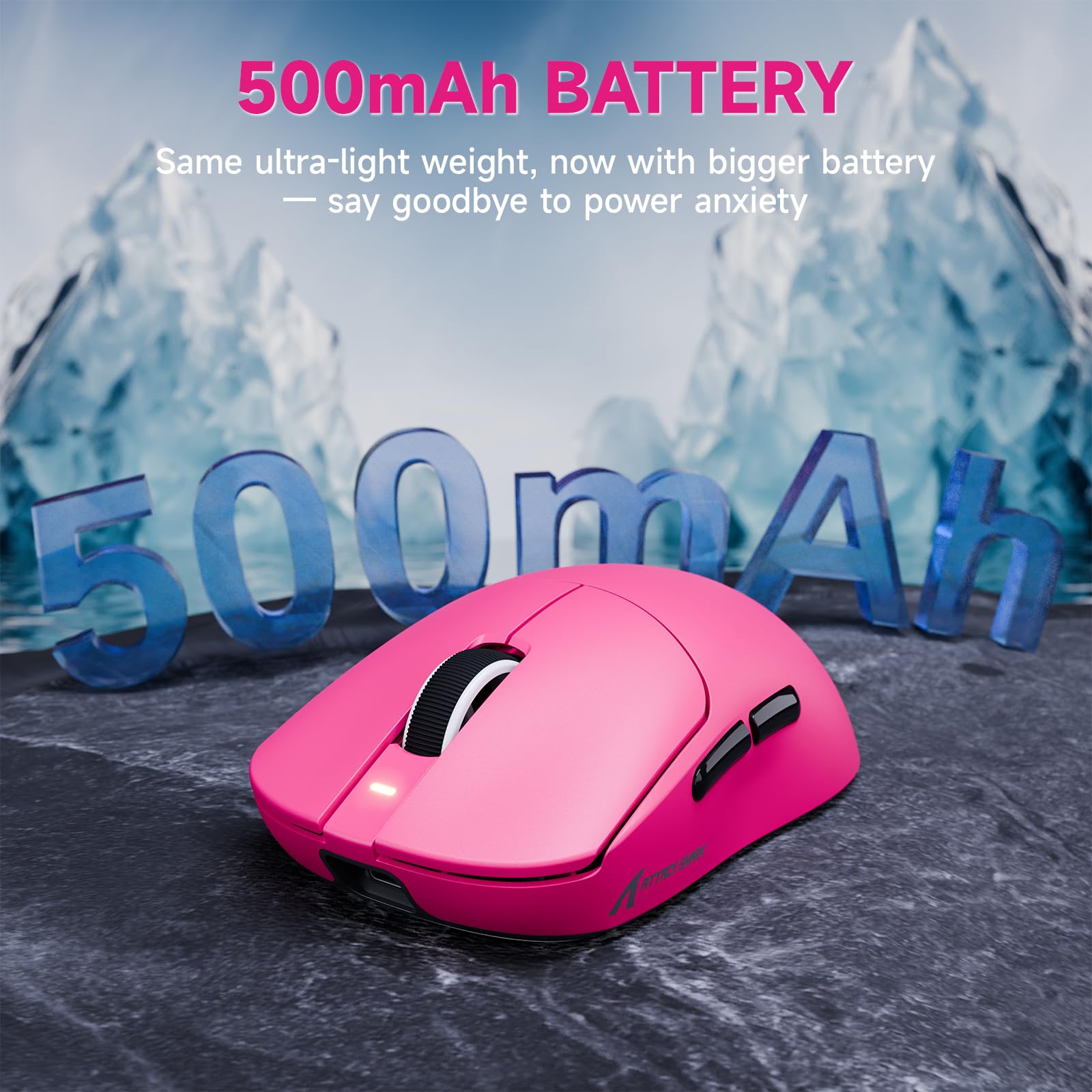 MAMBASNAKE ATTACK SHARK X8PLUS Mouse da Gioco Wireless, Sensore PixArt PAW3395PRO, 40000 DPI, BT/2.4G/Cablato, Mouse Superleggero da 55g, Piedini in PTFE a Doppio Strato, per PC/Xbox/Mac (Rosso Berry)