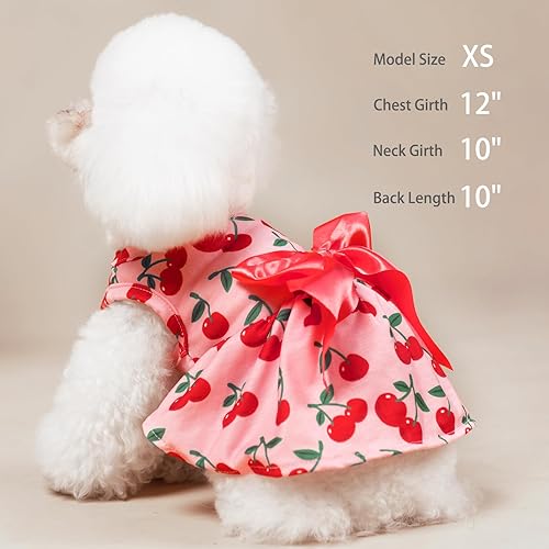 Miniatura 33 de PUPTECK Vestido de Navidad para perro, disfraz de cachorro, ropa para perros pequeños con falda de lazo, pijama Rojo (Navidad)