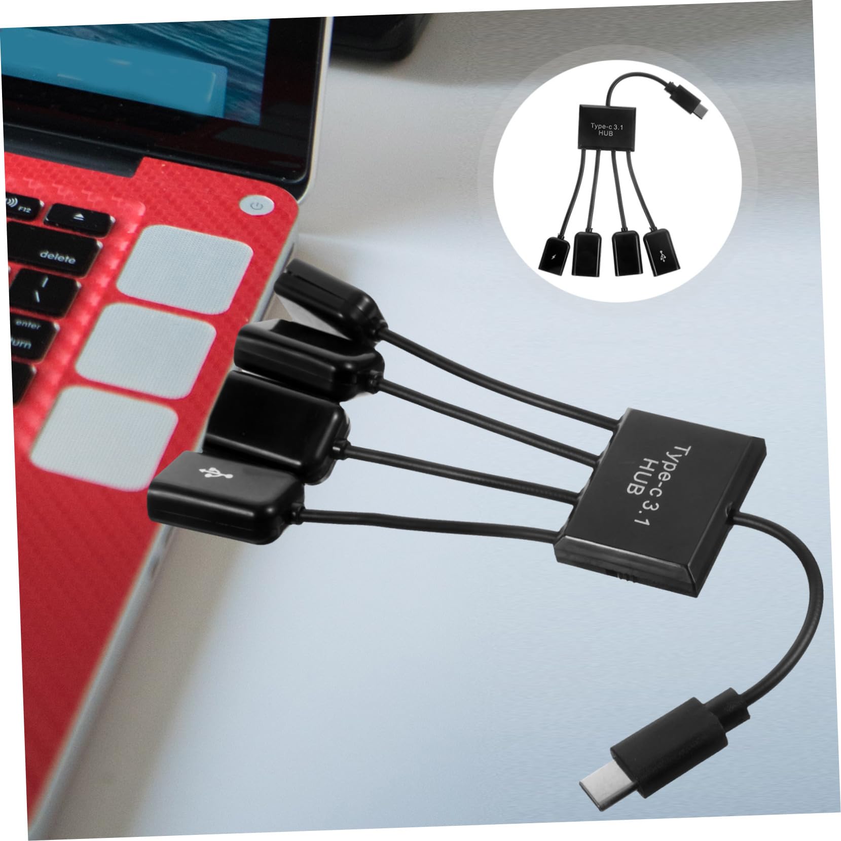 BESTonZON 3sets Hub Usb Adattatore Per Laptop e Pc Otg Per Dispositivi Usb Alimentazione Dispositivi Design e