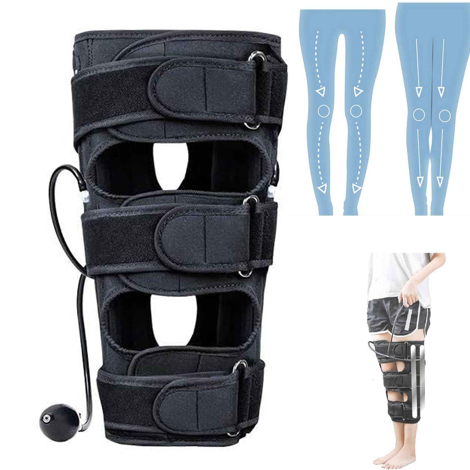 MTTXY X/O-Type Leg Correction Belt, 3 In 1 Knees Valgus Deformity Bow Legs Band Straighten Belt, Legs Posture Corrector Wrap To Straighten for Children and Adult,Adults