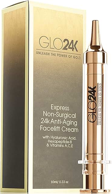 GLO24K Sofortige Facelifting-Creme mit 24-karätigem Gold, nicht chirurgisch, schnell wirkend gegen Falten