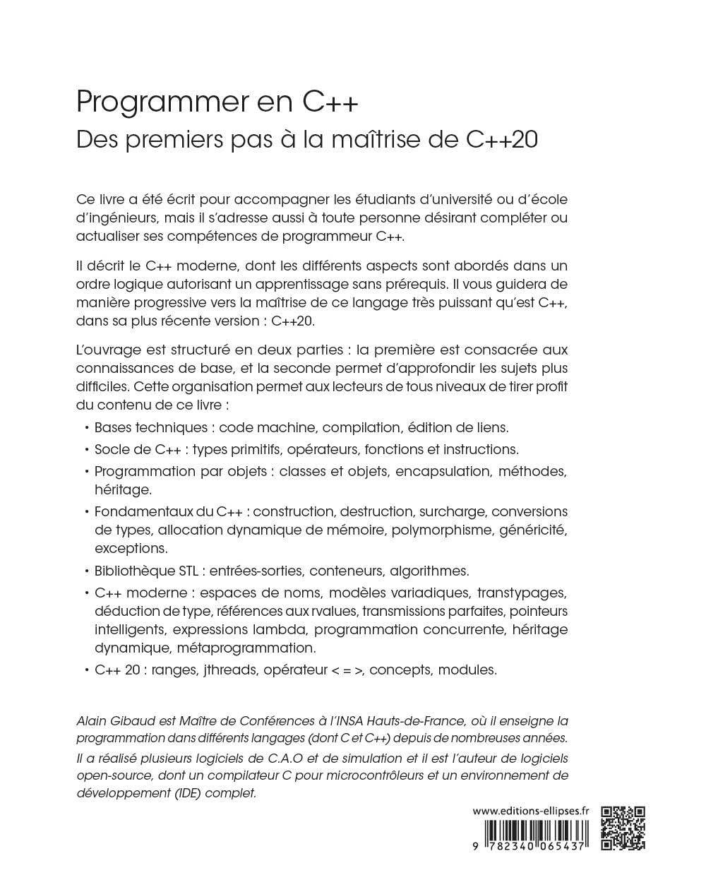 Programmer en C++: Des premiers pas à la maîtrise de C++20