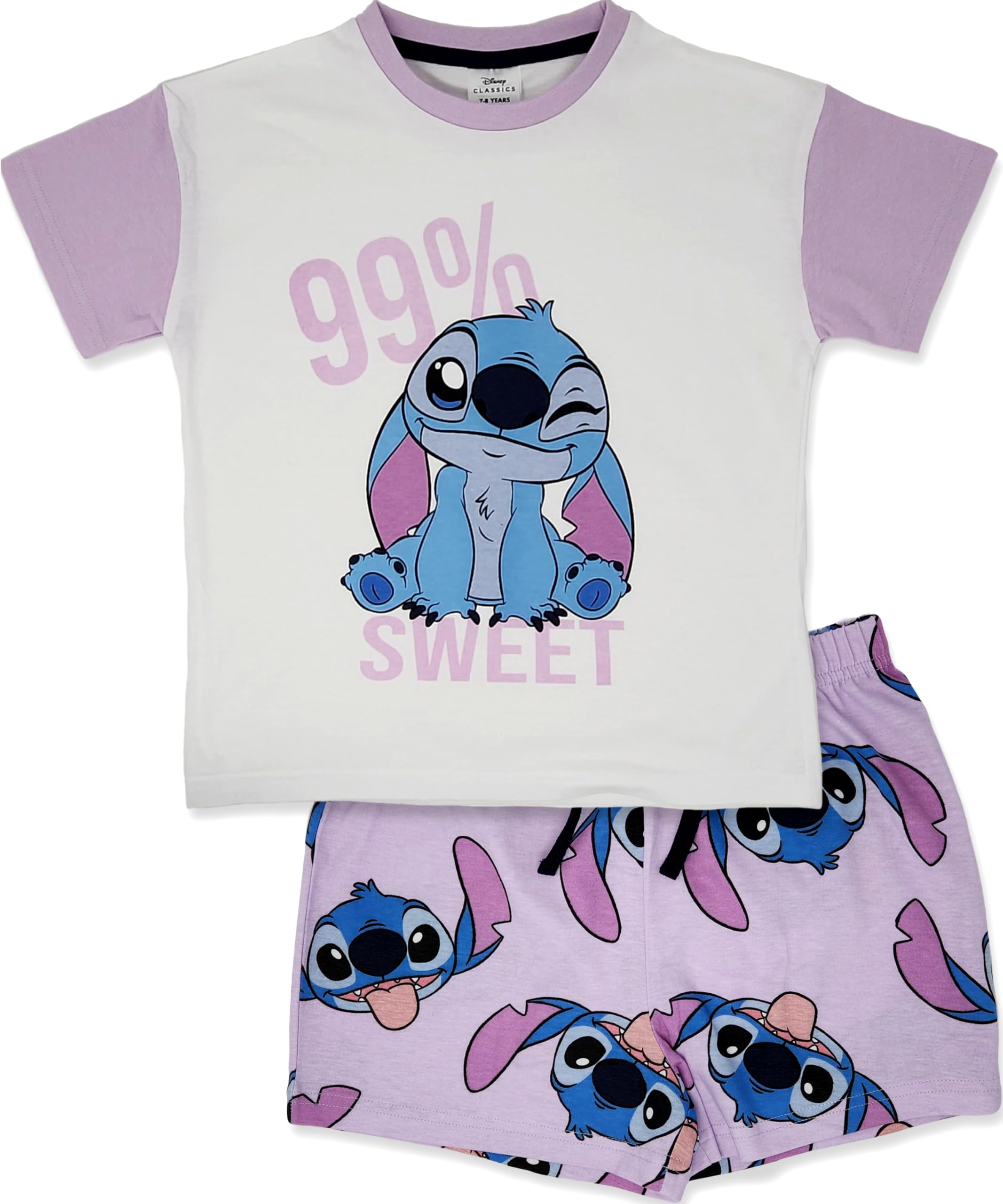 Disney Pijama de Manga Corta Lilo & Stitch para niña - 100% algodón