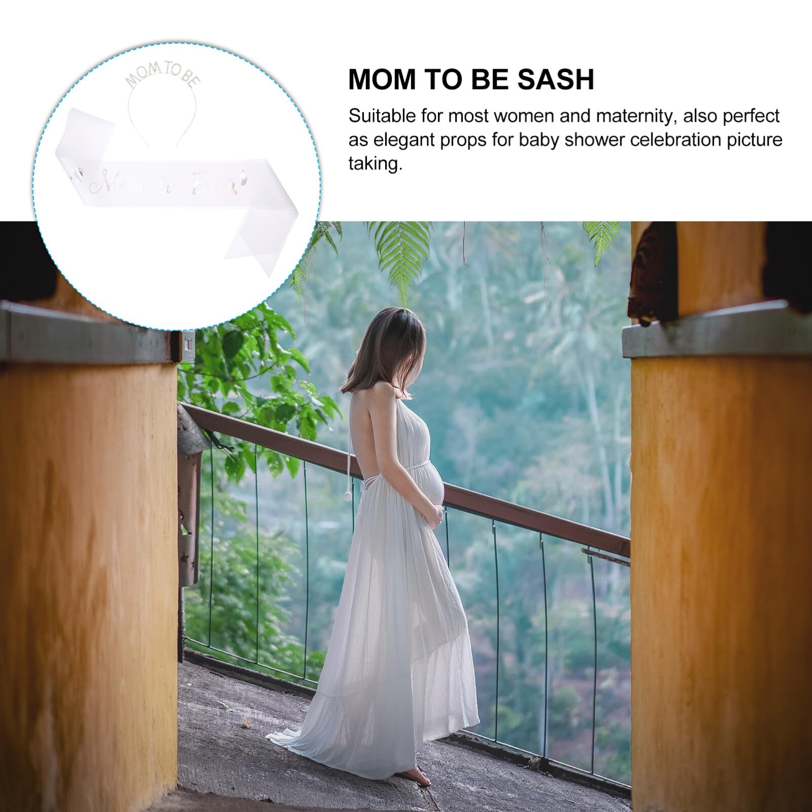 ibasenice Mommy to Be Sash Rhinestone Tiara Baby Shower Headband Maternity Sash