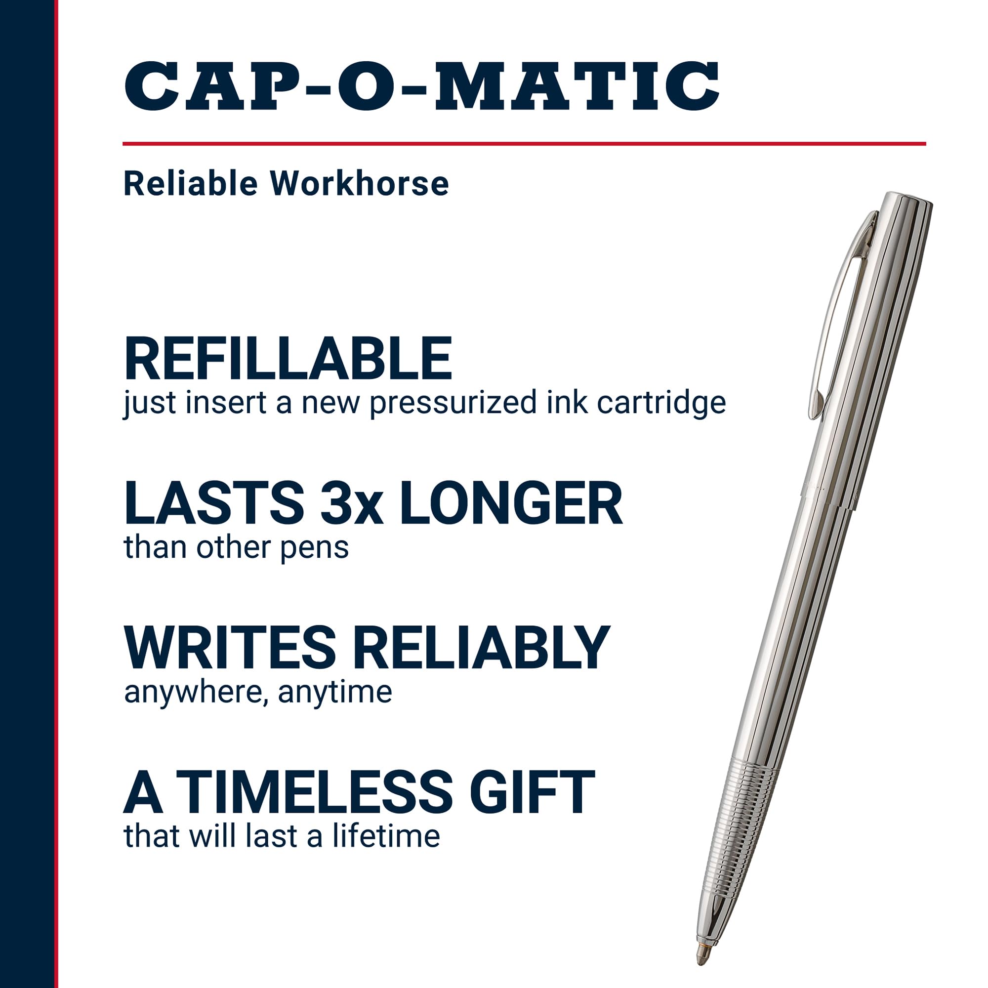 Amazon.com : Fisher Space Pen Chrome Cap-O-Matic Pen, Black Ink