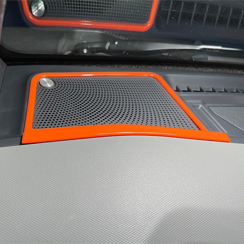 2PCS Dashboard A Pillar Speaker Decoration Cover Trim Center Console Loud Speaker Frame for Ford Bronco 2021 2022 2023 2024 Interior Accessories (Orange)