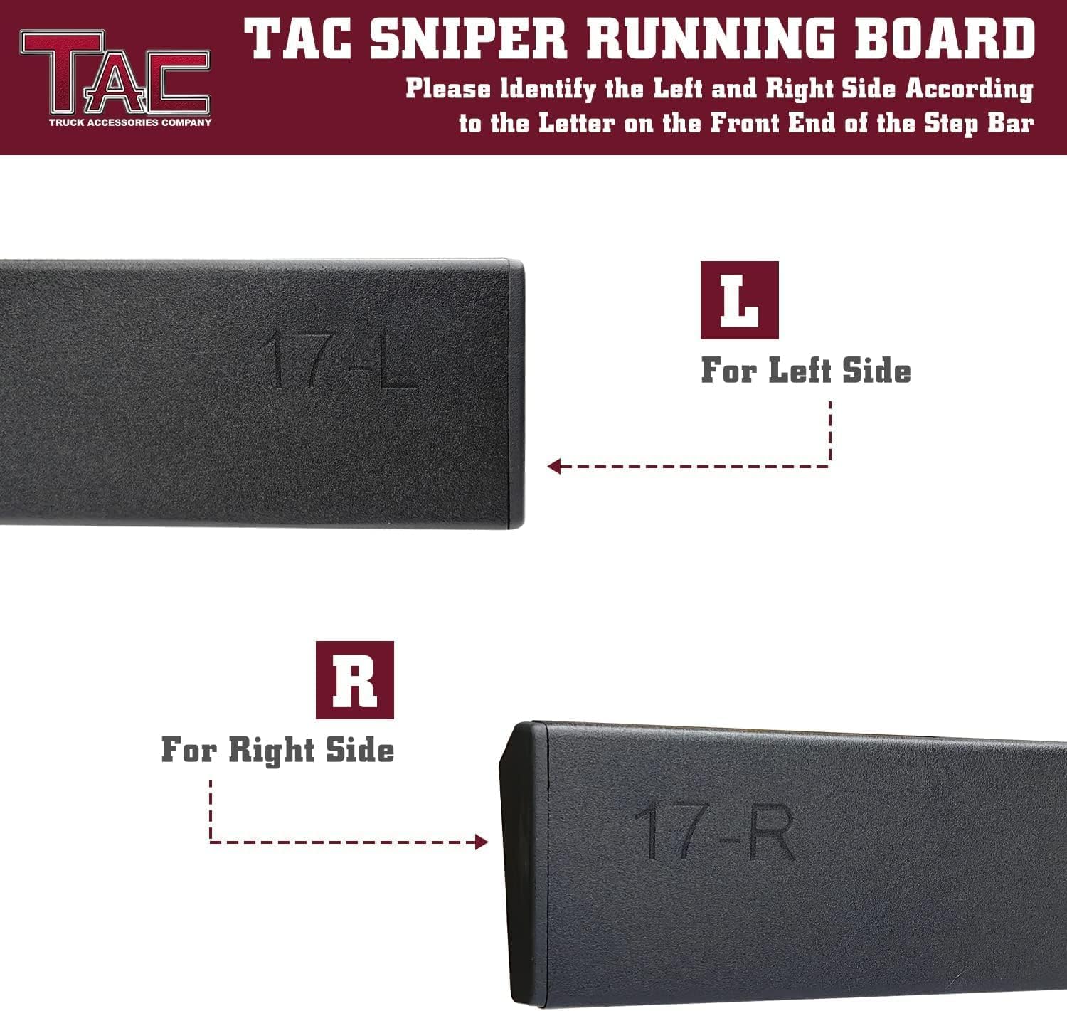TAC Sniper Running Boards Fit 2007-2018 Silverado/Sierra 1500 EXT/Double Cab|2007-2019 2500/3500 EXT/Double Cab 4" Drop Side Steps Nerf Bars Automotive Exterior Accessories Fine Texture Black 2pcs