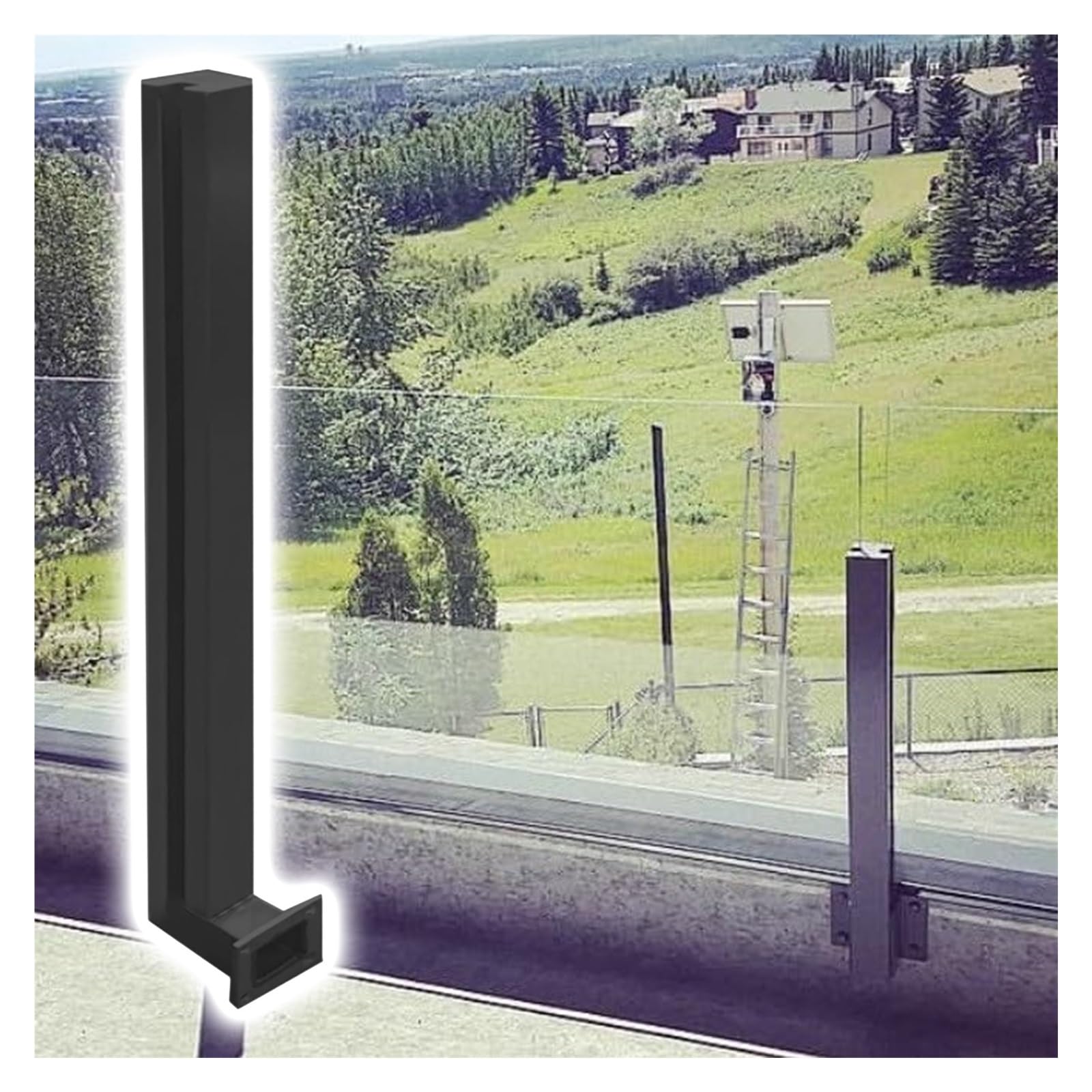 Poste de barandilla seguro para escaleras y vallas de patio con vidrio