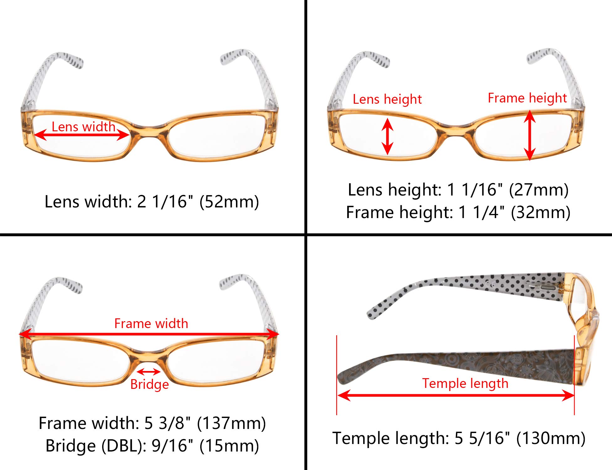 Eyekepper 5 works Polka Dots Pattern Design Reading Glasses for Women Reading Inlcude Reader Sunglasses 3.00 Reading Eyeglasses - Image 2