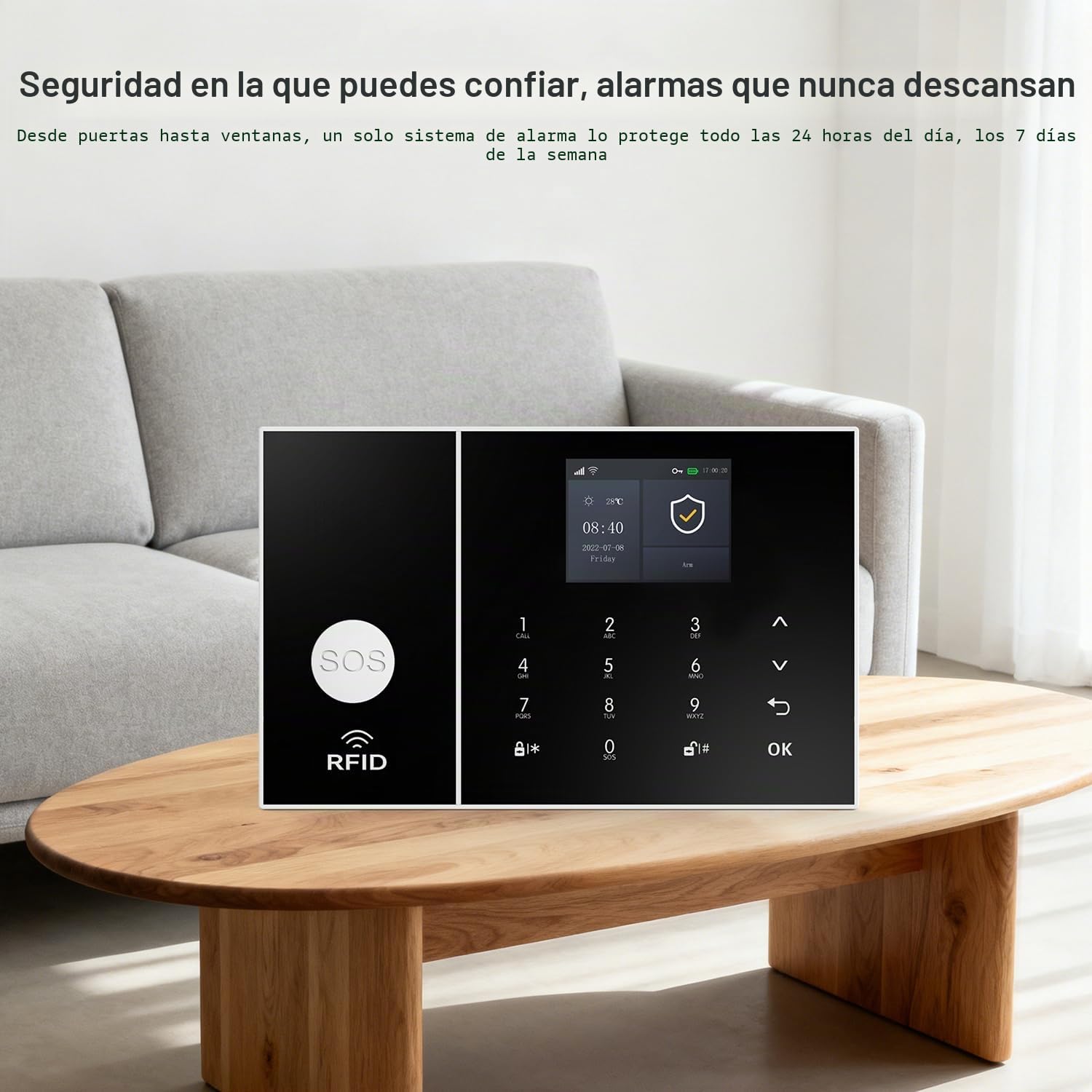 Sistemas de seguridad para el hogar, kit de alarma Smart Wifi 4G DIY con detector de movimiento, sensor de ventana de puerta, control remoto, sin tarifa mensual