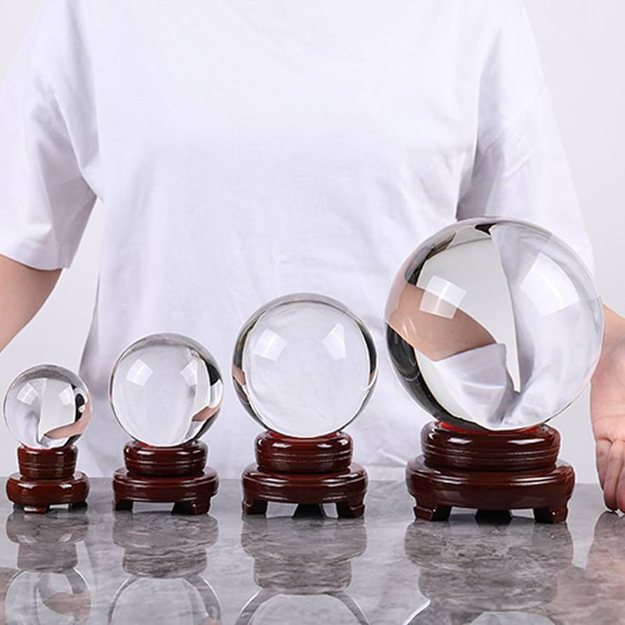 Amazon.co.jp: クリスタルボール 木台座付き 水晶玉 大きい