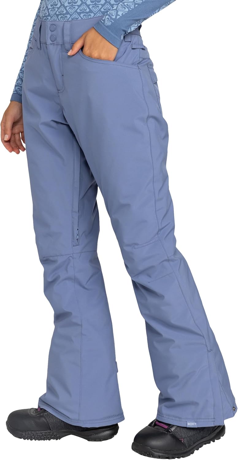 Roxy Women's Backyard Snow Pant – 10k Waterproof Ski & Snowboard Pants, Pfas-free, Tailored Fit, Insulated