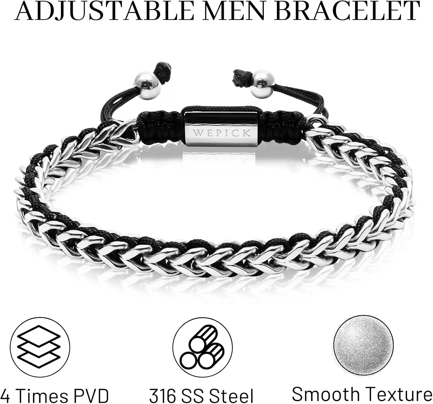 Gold-Plated Bracelets for Men 18K Gold Plated Franco Link Chain Stainless Steel Bracelet Adjustable Bracelet Mens Jewelry Birthday Gift - Image 4