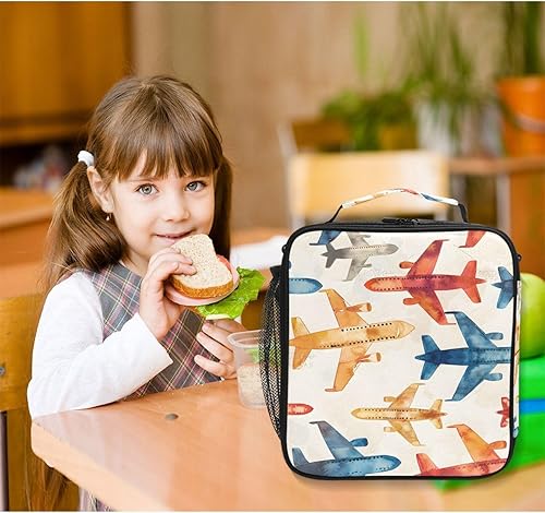 Vista 49 de Lonchera con diseño de caballo de girasol para niñas, bolsa de almuerzo aislada para niños, correa de hombro congelable para la escuela y la oficina