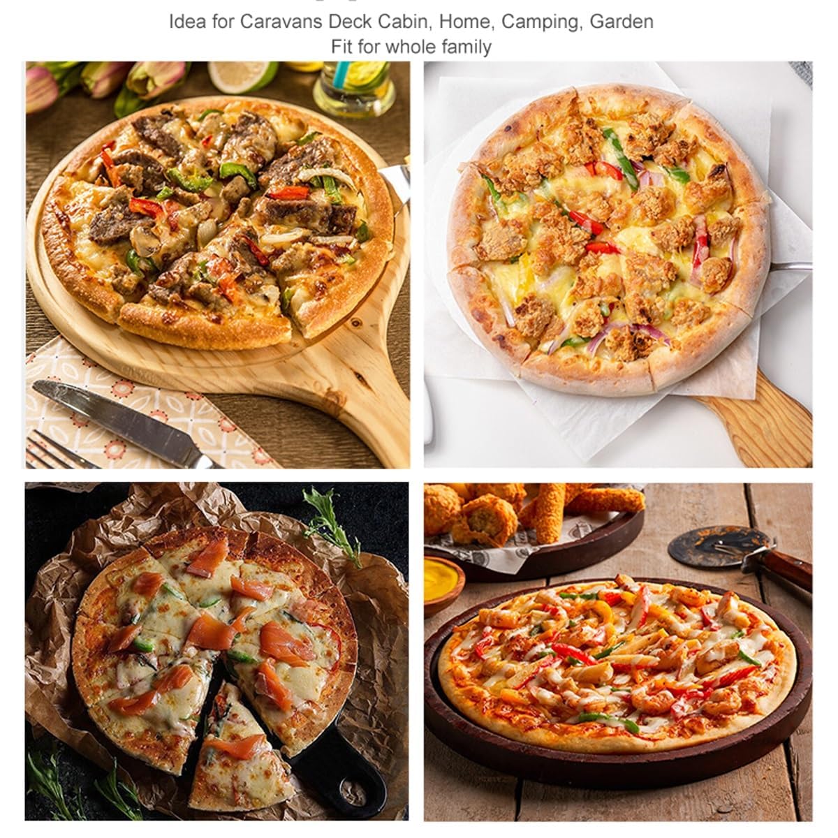 Horno de pizza de gas comercial, uso en interiores y exteriores con soporte y piedra para pizza, ideal para el hogar, restaurante, patio trasero y camping
