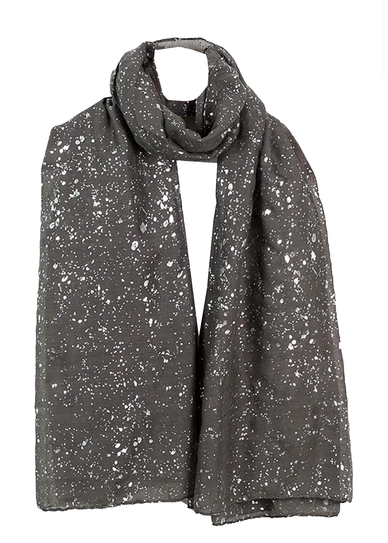 World of Shawls Evening Wrap Stole Shawl For Wedding, Bridesmaid, Parties, Prom Scarf (Silver Sparkle Grey)