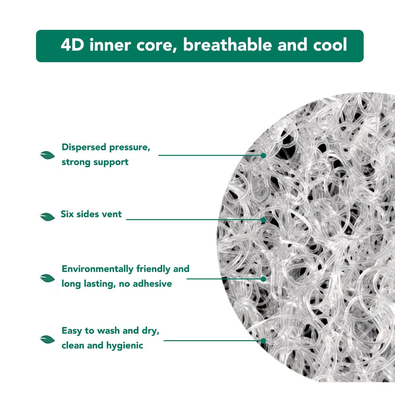 Ymiko Wheelchair Seat Cushion Pressure Relief Non Slip for Elderly