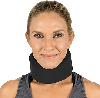 Vive Neck Brace - Foam Cervical Collar - Vertebrae Whiplash Wrap Aligns and Stabilizes Spine - Adjustable Spinal Support Can Be Used While Sleeping and Relieves Pain, Pressure