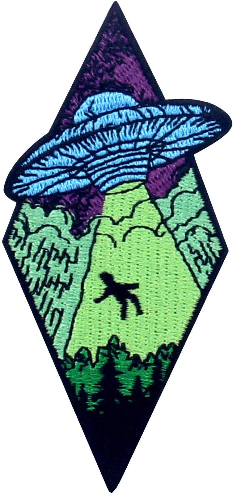 Beam Me Up X-File UFO Alien Patch Embroidered Applique Iron On Sew On Emblem