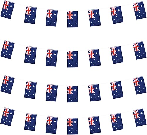 Miniatura 46 de WXTWK Banderas de Colombia pequeñas y pequeñas banderines para decoración de festivales (50 pies 38 banderas)