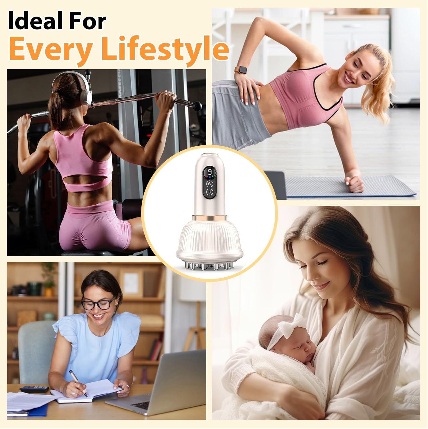 Lymphatic Drainage Massager & Anti Cellulite Massage Tool, Helps Reduce Stretch Marks, Body Sculpting Machine with Microcurrent, Light, Heat & Vibration - Image 6