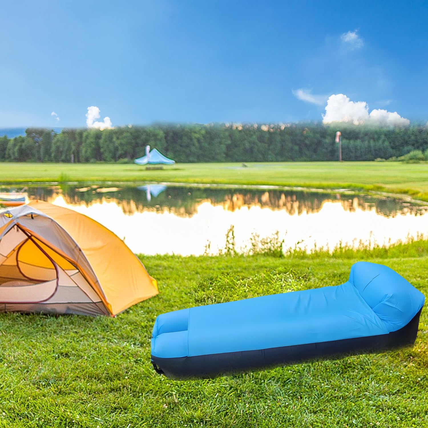 Nadmuchiwana sofa – sofa dmuchana na kemping i do aktywności na świeżym powietrzu – nadmuchiwana sofa do ogrodu – nadmuchiwana leżanka / kanapa dla komfortu na świeżym powietrzu – worek do