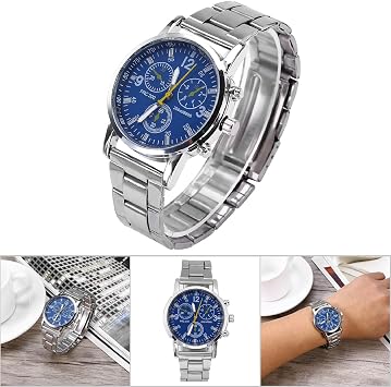 Men's Analogue Watch Stainless Steel Band Alloy Case Watch Casual Sports Design Business Watches Best Men's Gift