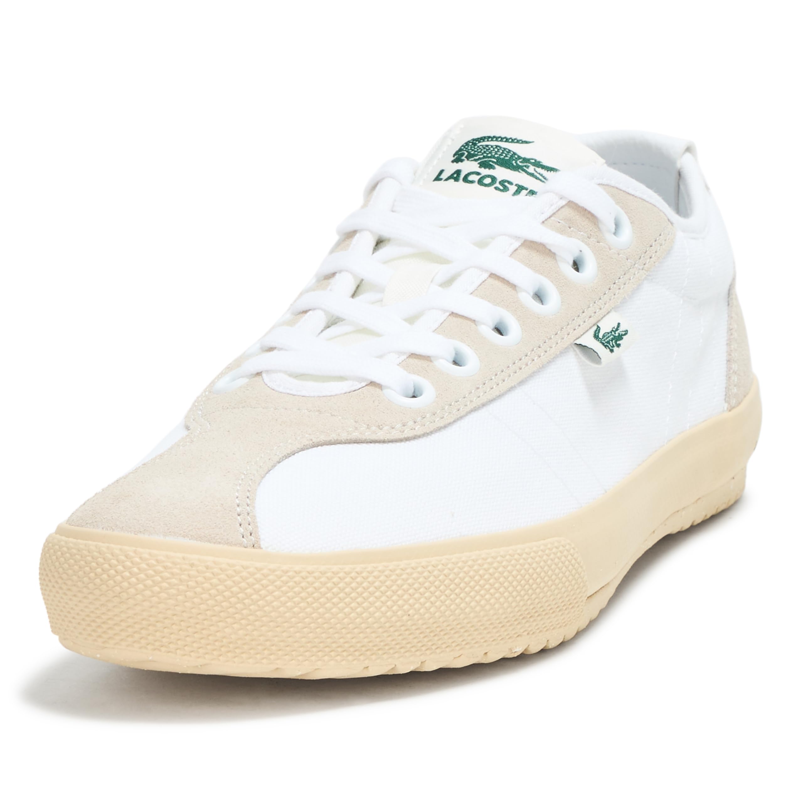 

                                                    Lacoste Men's Backslam Sneaker, White & Light Tan,