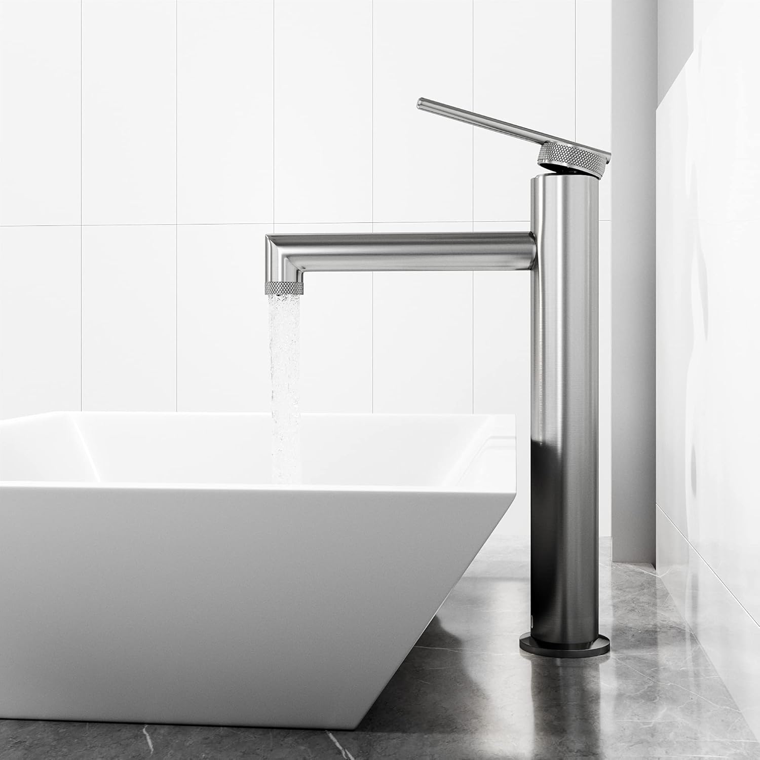 VIGO Sterling 11'' H Single Handle Single-Hole Bathroom Vessel Faucet in Brushed Nickel-VG03032BN