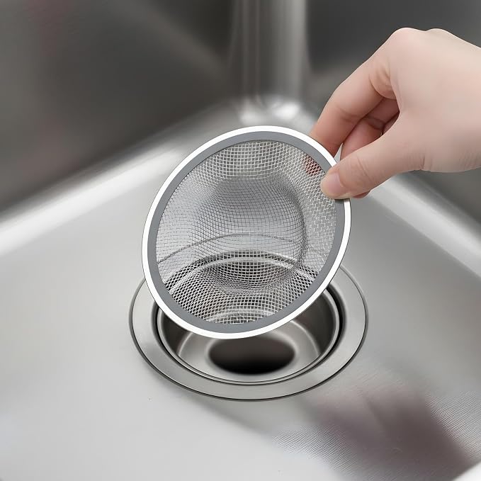 40 Piezas Filtro de Cocina de Malla 4.5" Diámetro Acero Inoxidable miniatura 2