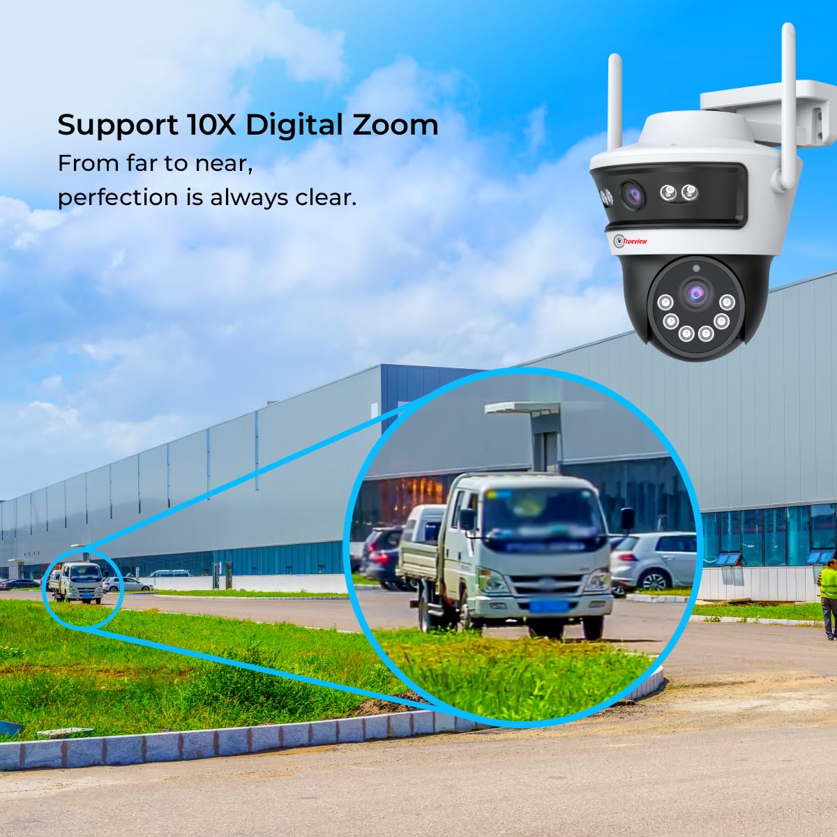 Trueview Smart WiFi Linkage 2Mp+2Mp Pan-Tilt Zoom CCTV Camera, Outdoor Indoor Security Camera, Water Proof, 2 Way Talk, Cloud Storage, Motion Detect, Supports SD Card Up to 256 GB, Night Vision - Image 3 thumbnail