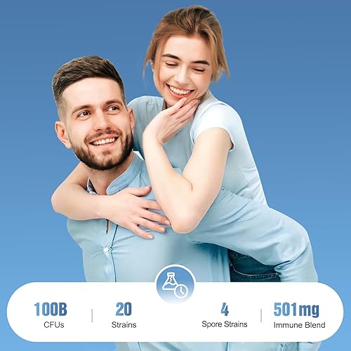 Miniatura 6 de Probióticos para mujeres y hombres para la salud digestiva con 100 mil millones de UFC, probióticos para mujeres y hombres para apoyo inmunológico y