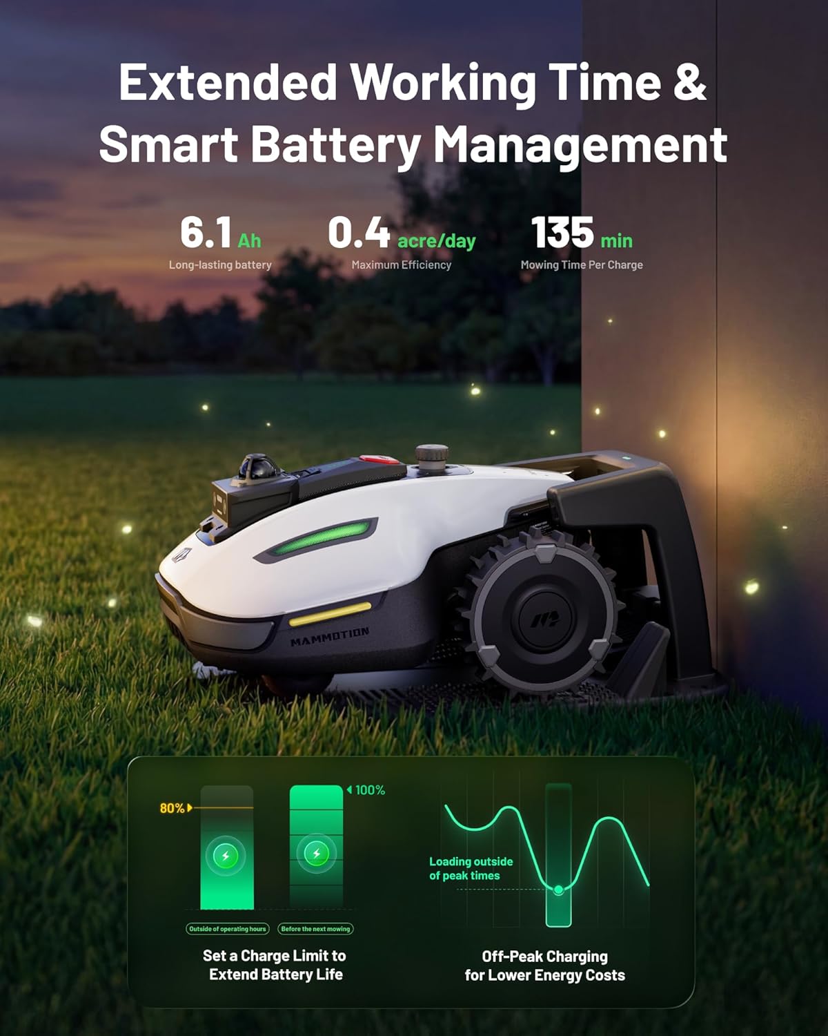(2026 Upgrade) Mammotion YUKA mini 2 1000H Robotic Lawn Mower with Garage, for 0.25 Acre, 360° LiDAR + AI Vision, 45% Slope, DropMow, Smart Battery Management,Cutting Heights 2.0"-3.5"