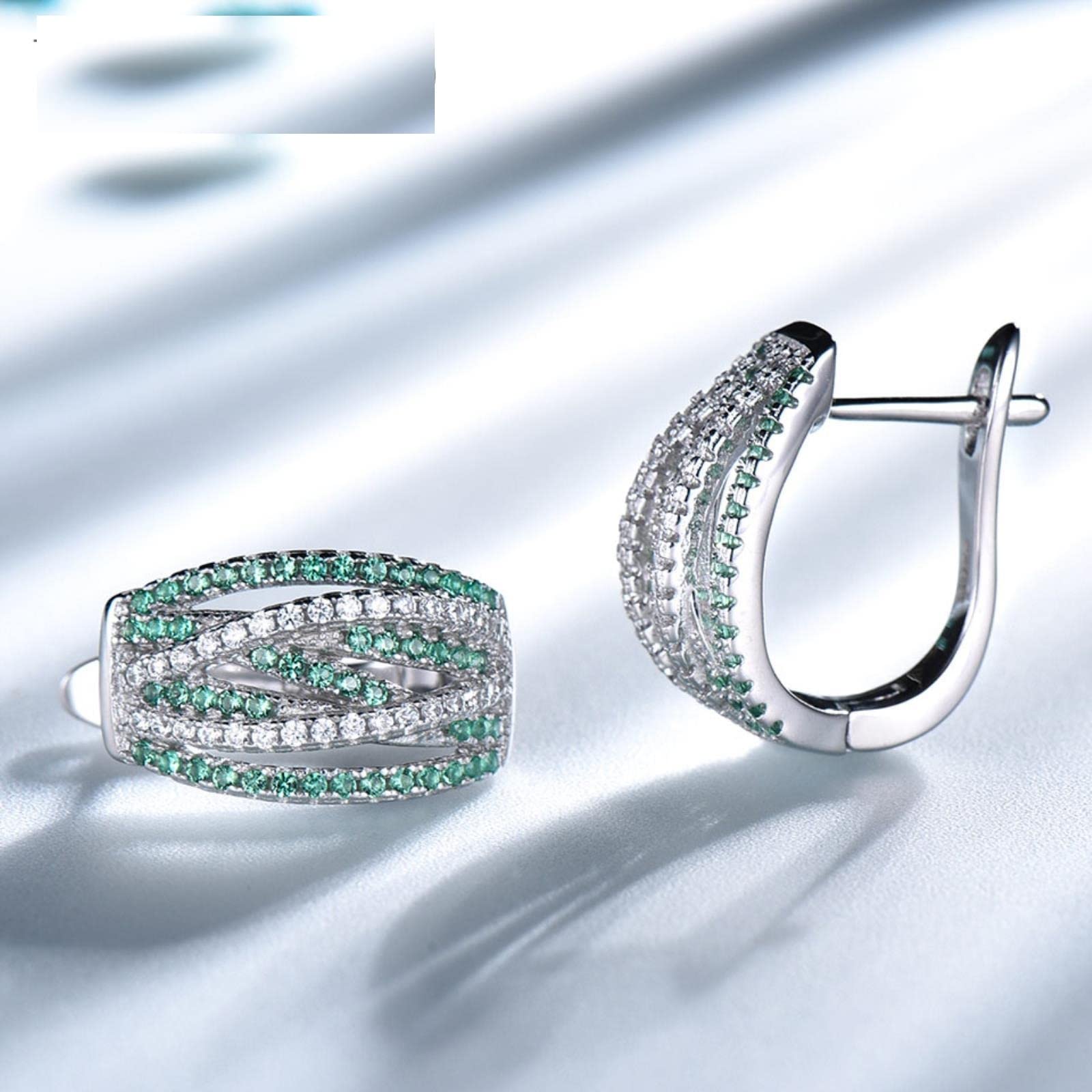 Pendientes De Clip De Esmeralda para Mujer, Joyería De Plata 925, Regalo De Boda para Fiesta, Pendientes De Plata De Ley 925, Joyería Fina
