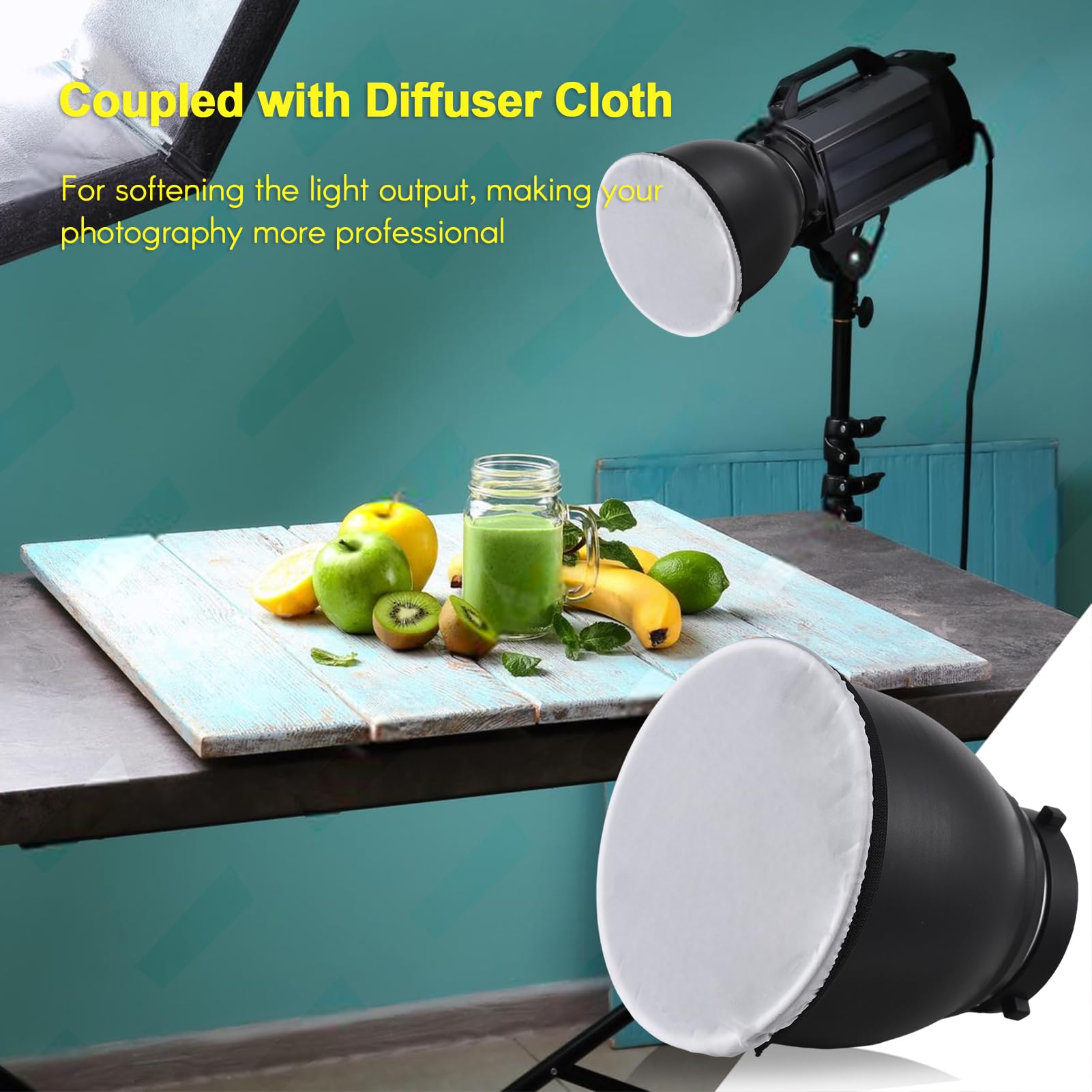 Bol de beauté Bowens de 17,8 cm avec grille en nid d'abeille à 60° et chaussette diffuseur pour flash stroboscopique Bowens Mount Studio