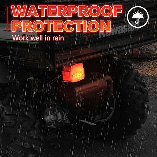 Miniatura 3 de A & UTV PRO Carcasa de luz trasera para Kawasaki Mule 1990-2020, accesorios de lente de la lámpara de freno trasero, rojo, repuesto OEM #